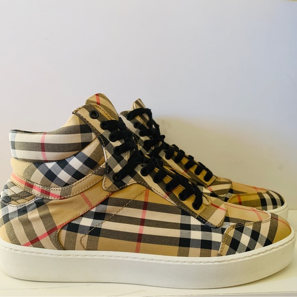 BURBERRY REETH Canvas High-Tops Sneakers - Picture 4 of 10